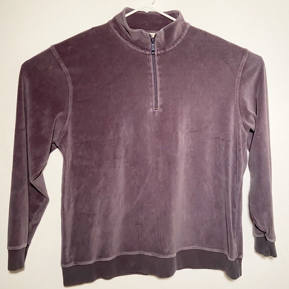 J. Crew Other - J. Crew Velour‎ Quarter Zip Shirt Mens Size Extra Large Cotton Pullover